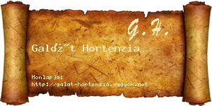 Galát Hortenzia névjegykártya